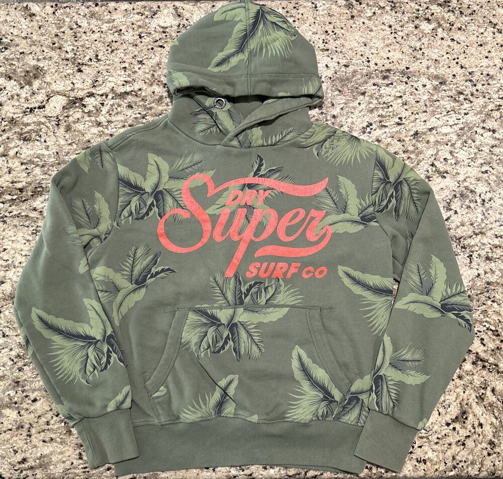 Super Dry Pacific Surf Men’s Green Hoodie Size L